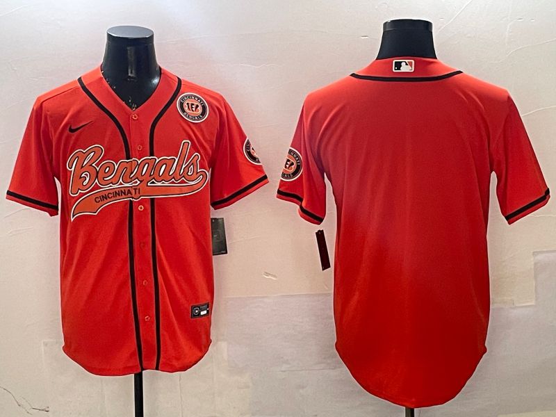 Men Cincinnati Bengals Blank Orange Joint Name 2025 Nike Limited NFL Jersey style 2